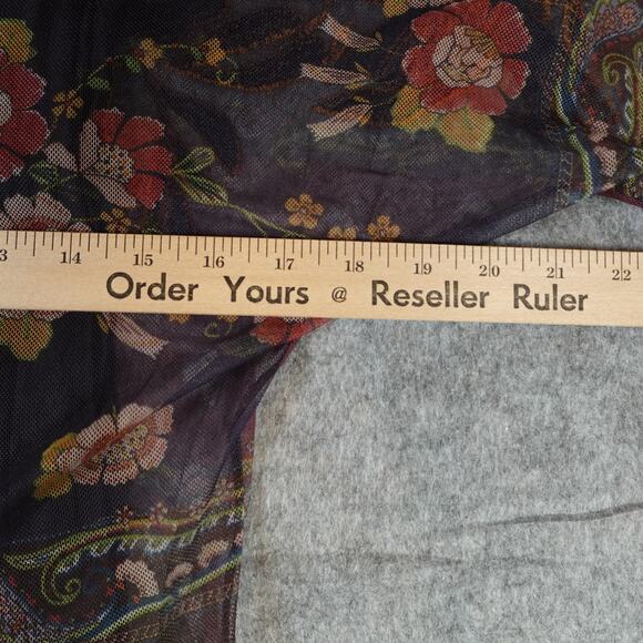 Johnny Was Dress Womens Small Jovie Mesh Biya Flared Skirt Floral Boho - Picture 9 of 11